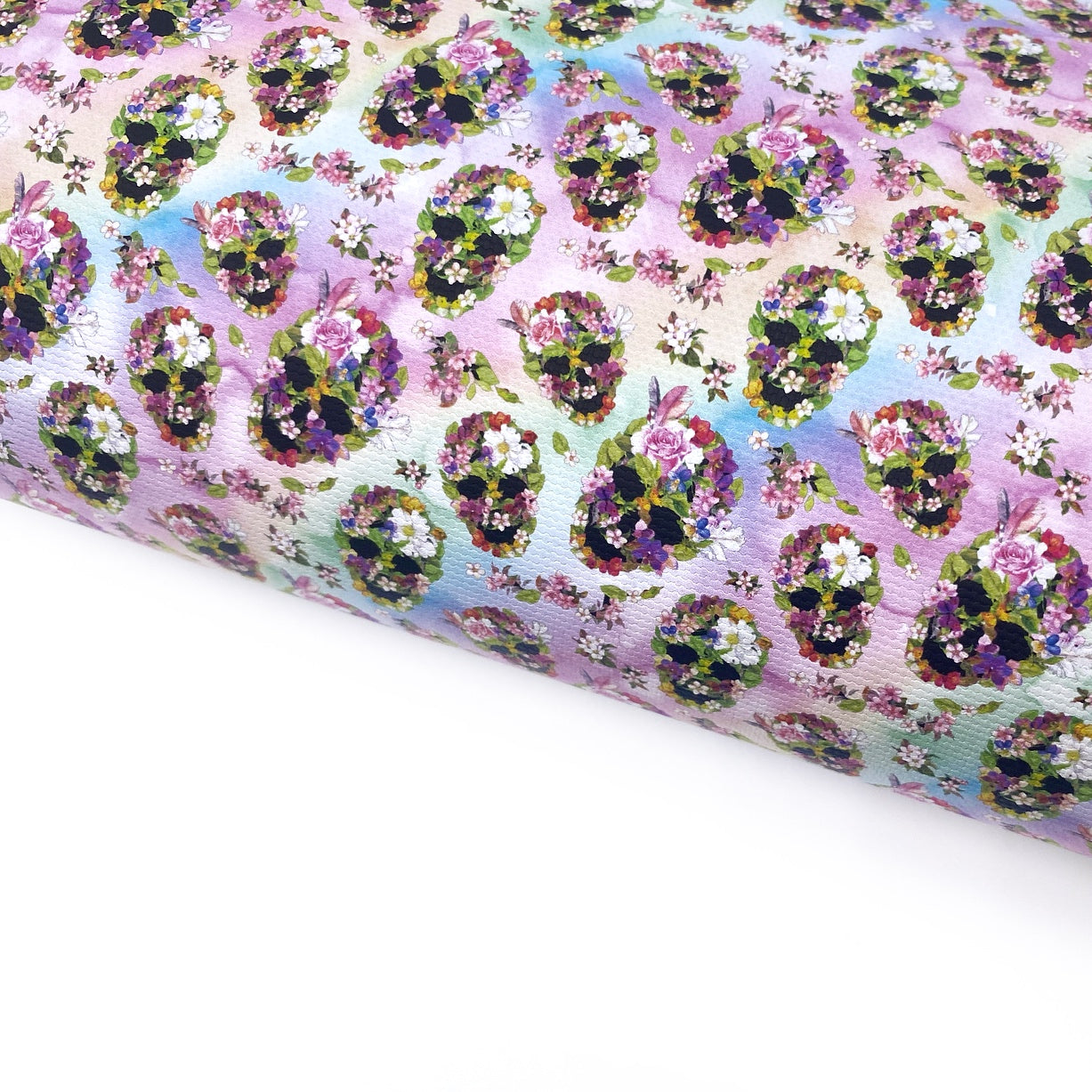 Rainbow Skulls Lux Premium Canvas Bow Fabrics