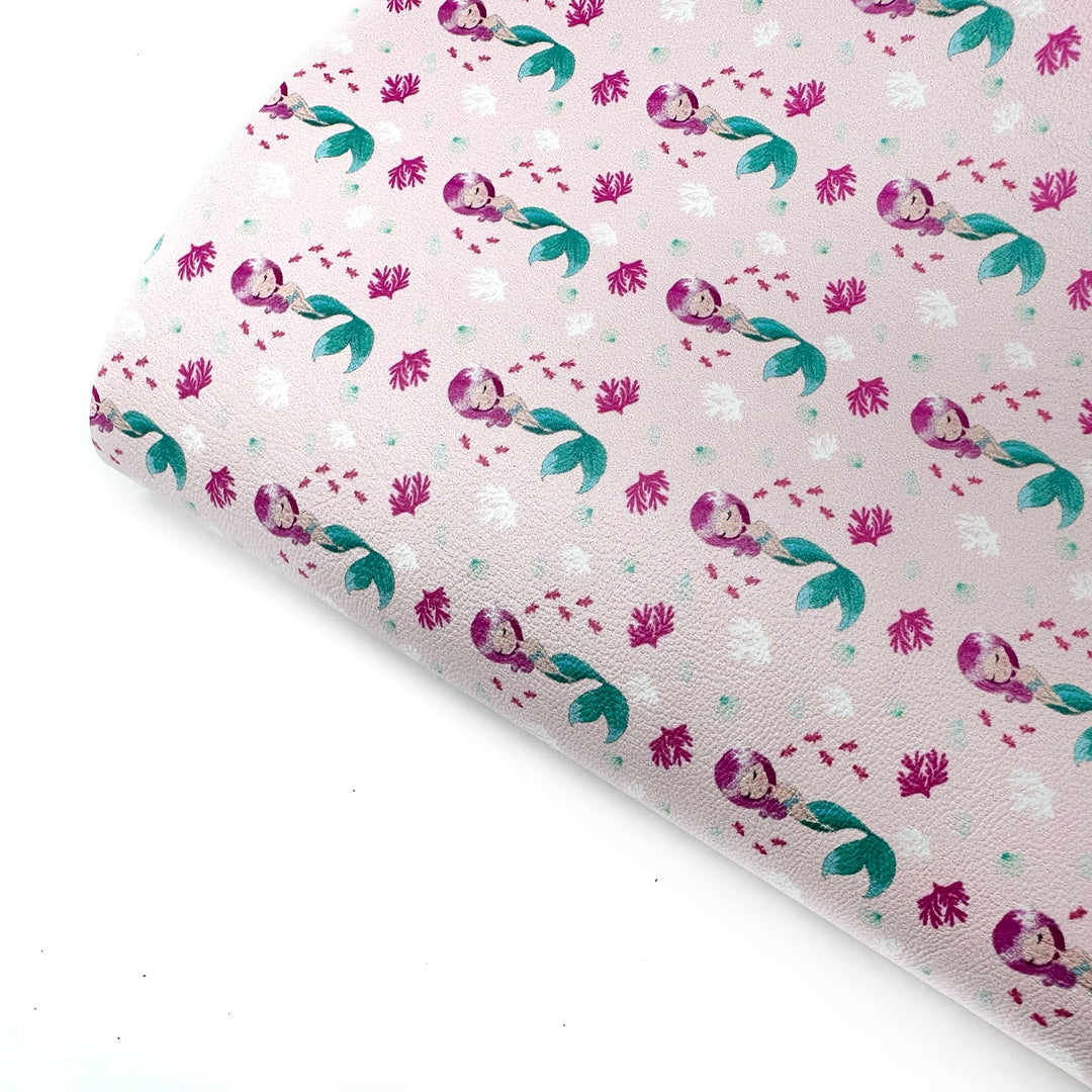 Prettiest Mermaids Premium Faux Leather Fabric Sheets