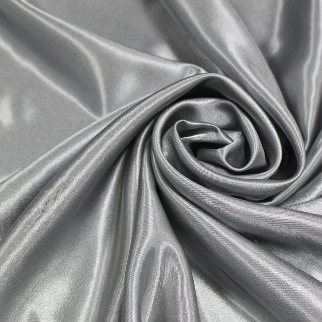 Silver Premium Polyester Satin Fabric