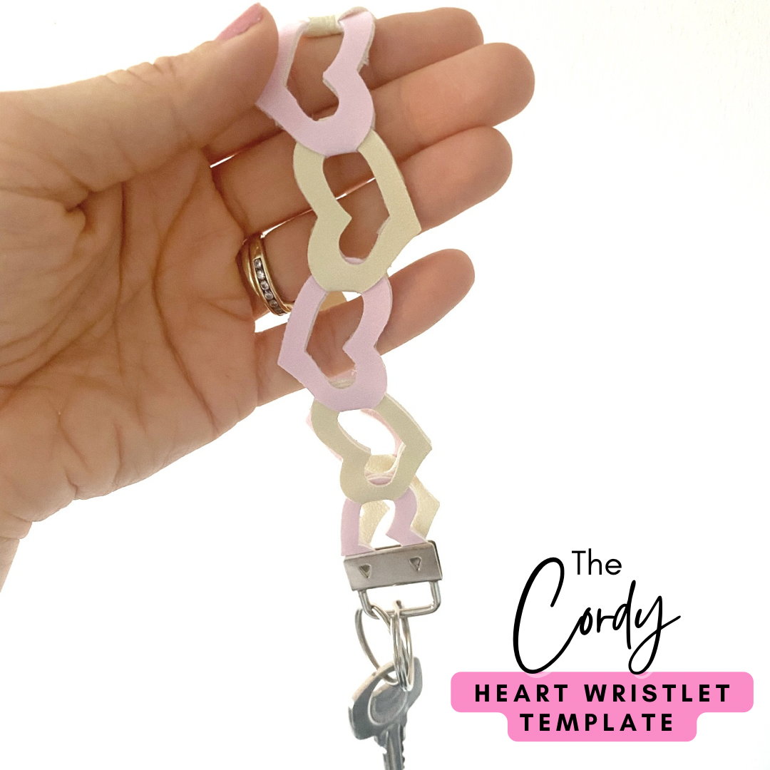 The Cordy- Heart Link Wristlet Template
