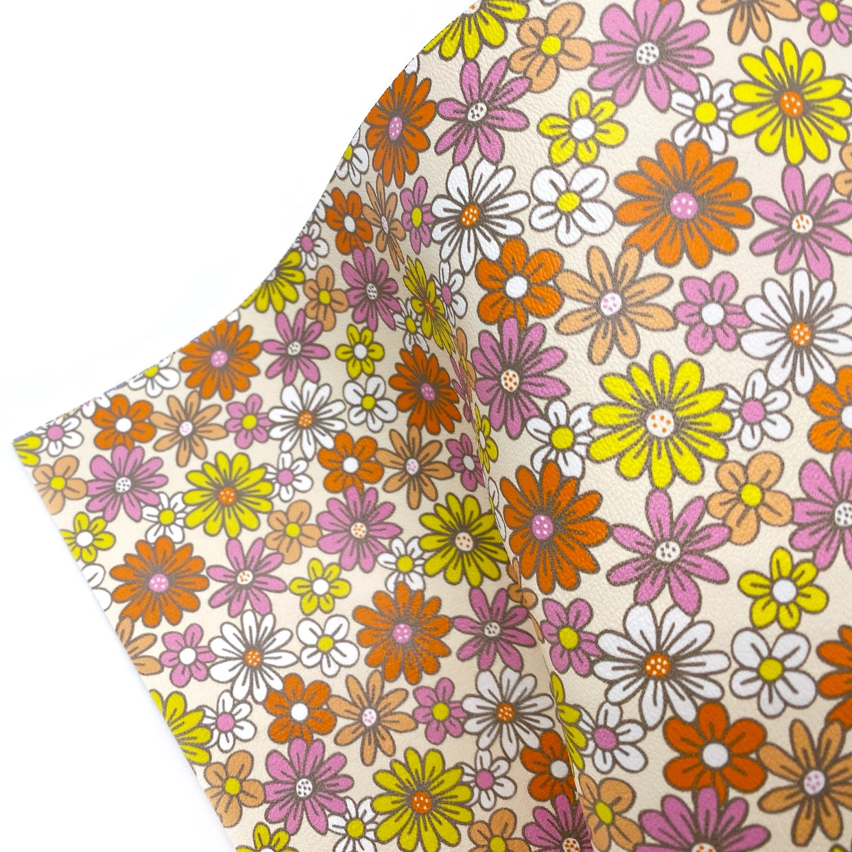 Pretty Hippie Floral Premium Faux Leather Fabric Sheets