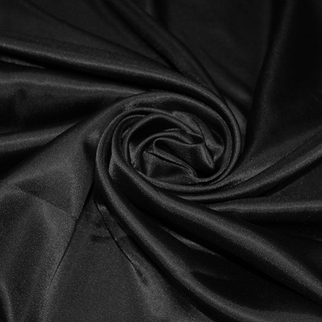 Black Premium Polyester Satin Fabric