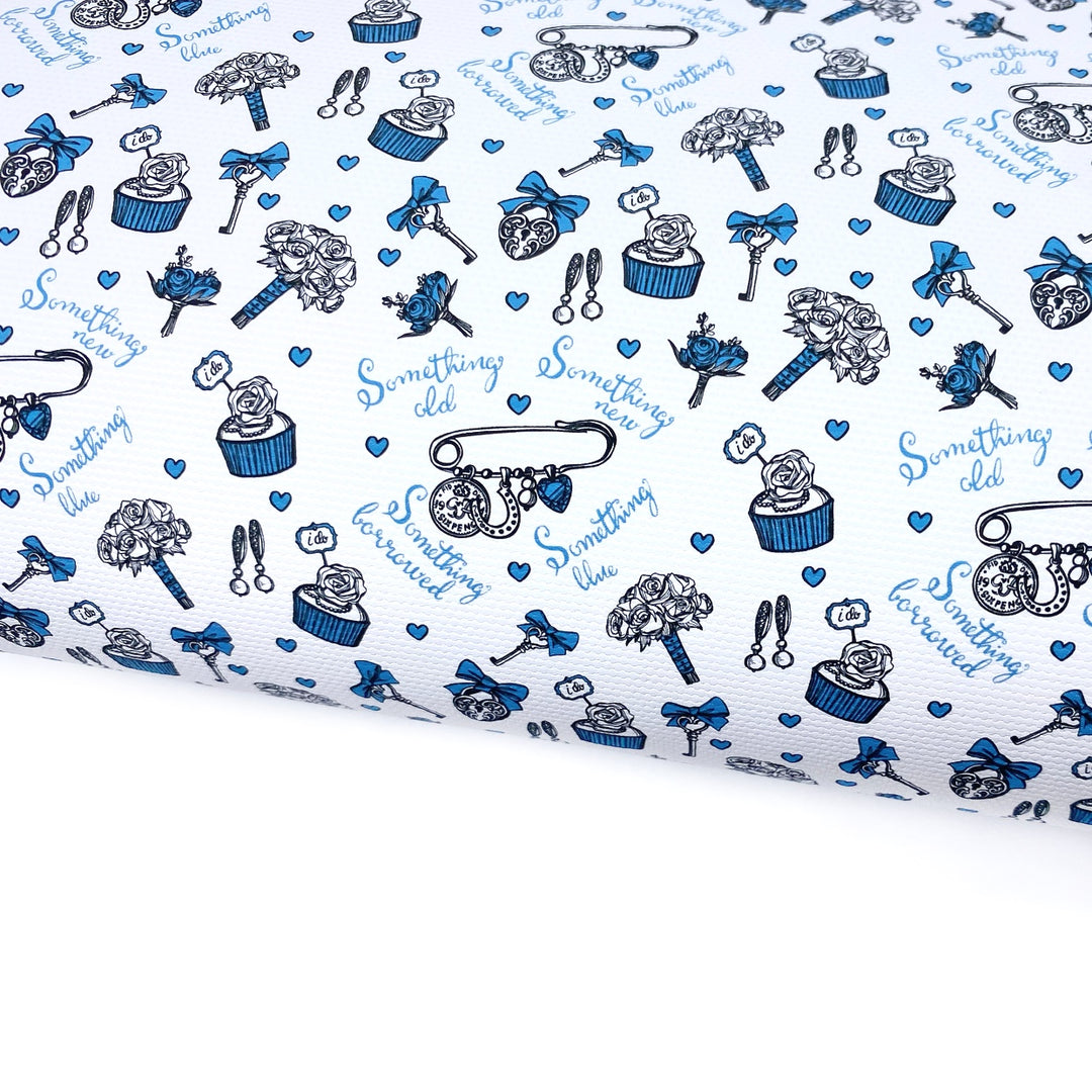 Something Borrowed, Something Blue Lux Premium Printed Bow Fabric