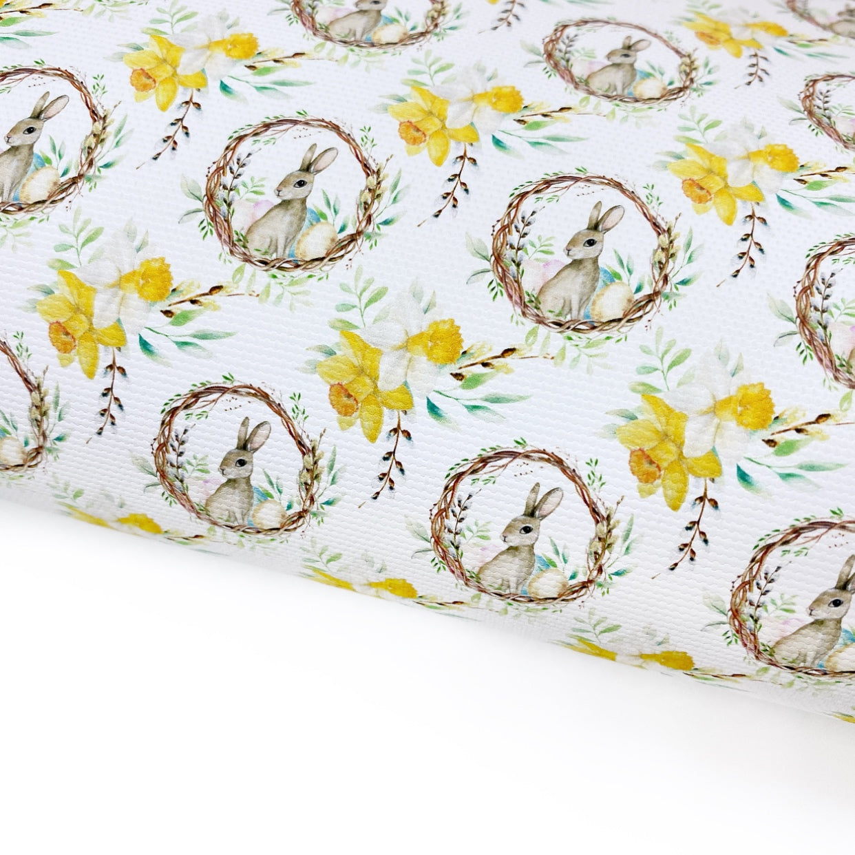 Daffodil Bunny Hop Lux Premium Printed Bow Fabrics
