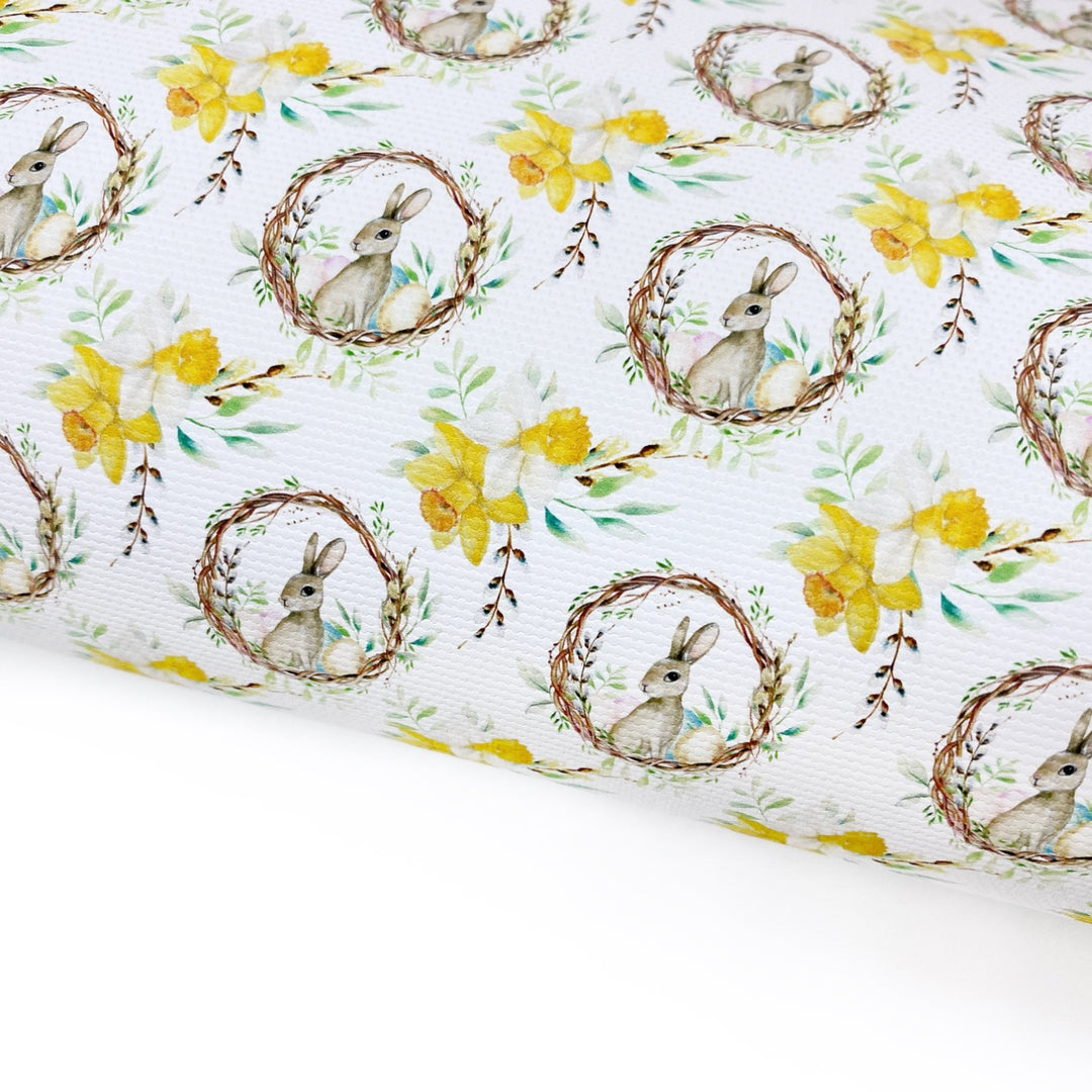 Daffodil Bunny Hop Lux Premium Printed Bow Fabrics