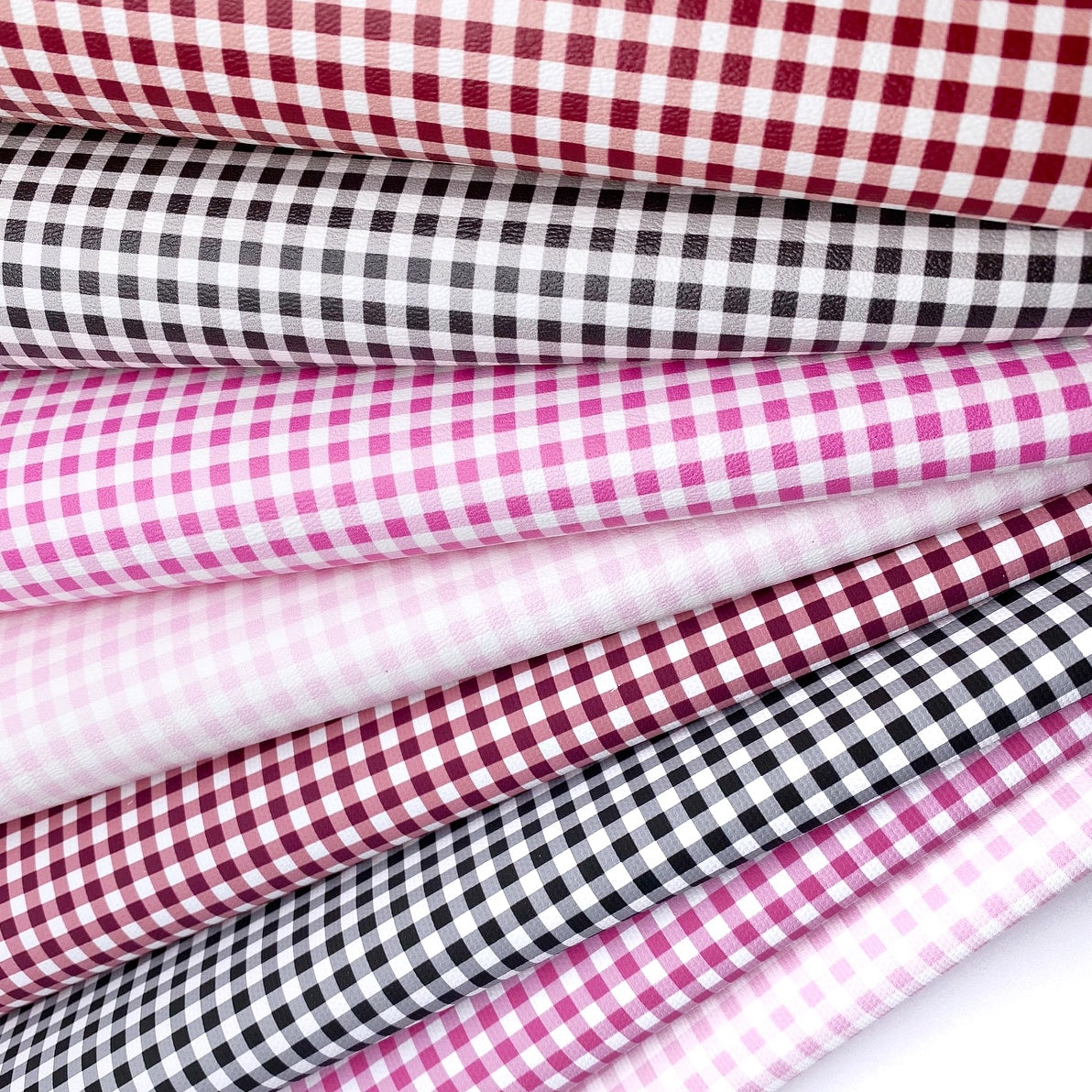 Classic Gingham Premium Faux Leather Fabric Sheets