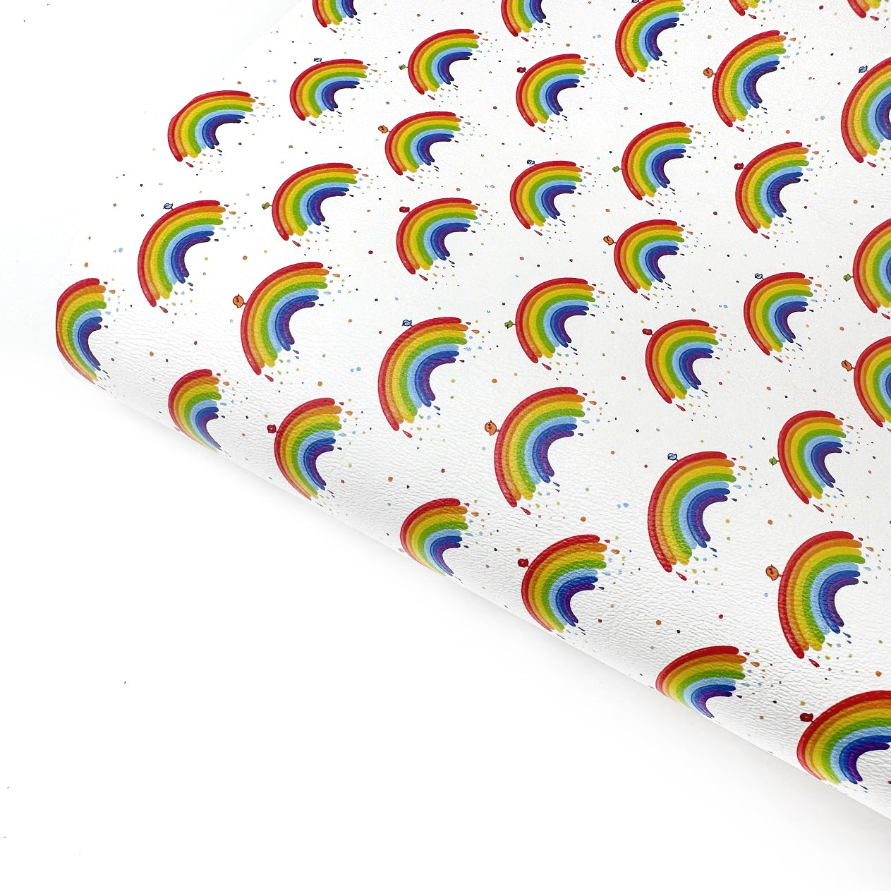 A Rainbow in every Storm Premium Faux Leather Fabric Sheets
