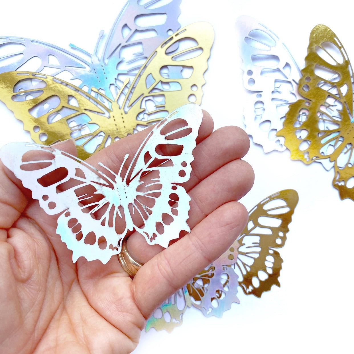 Metallic 3D Cut-out Fluttery Butterfly Embellishments
