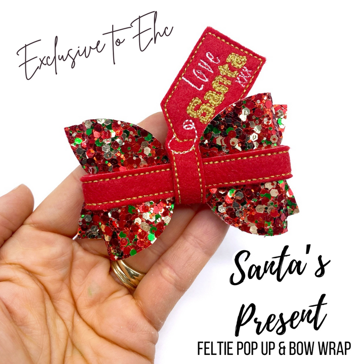 Santa’s Present & Tag Bow Wrap Around & Pop up