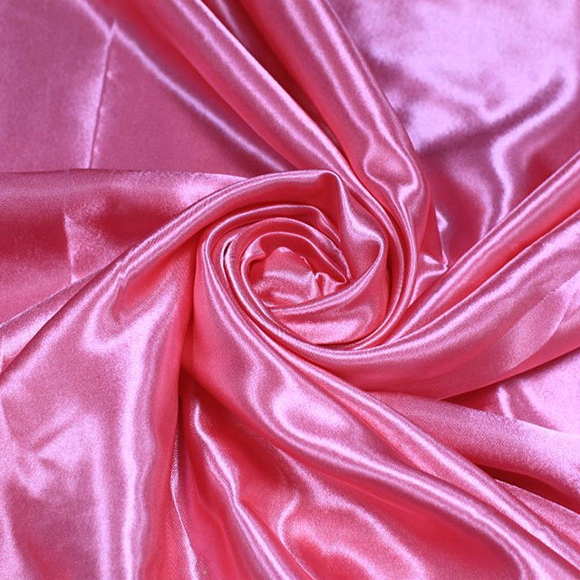 Rose Pink Premium Polyester Satin Fabric