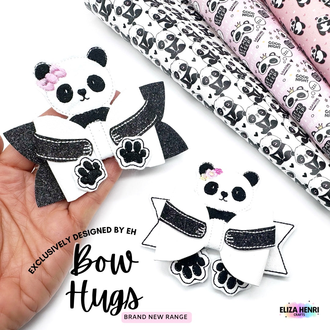 Penelope Panda Bow Hugs Wrap Arounds & Pops Feltie Set