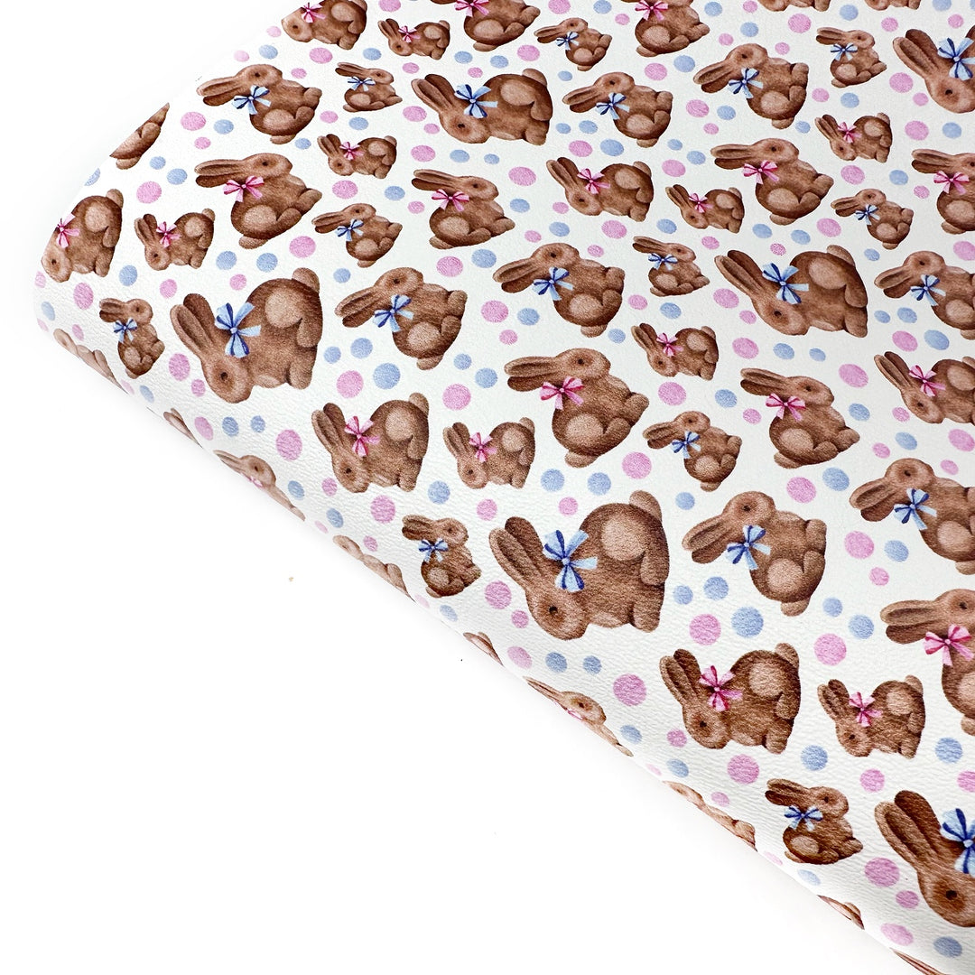 Choc Choc Bunnies Premium Faux Leather Fabric Sheets