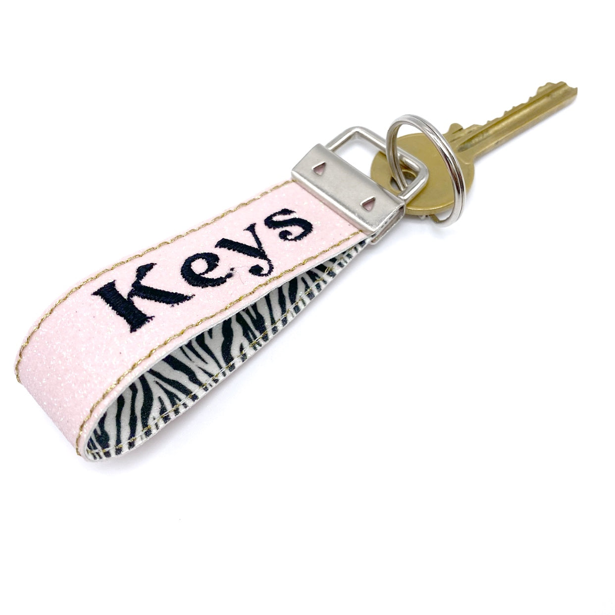 Embroidered Key Fobs- (can be personalised)- Double sided Animal Prints