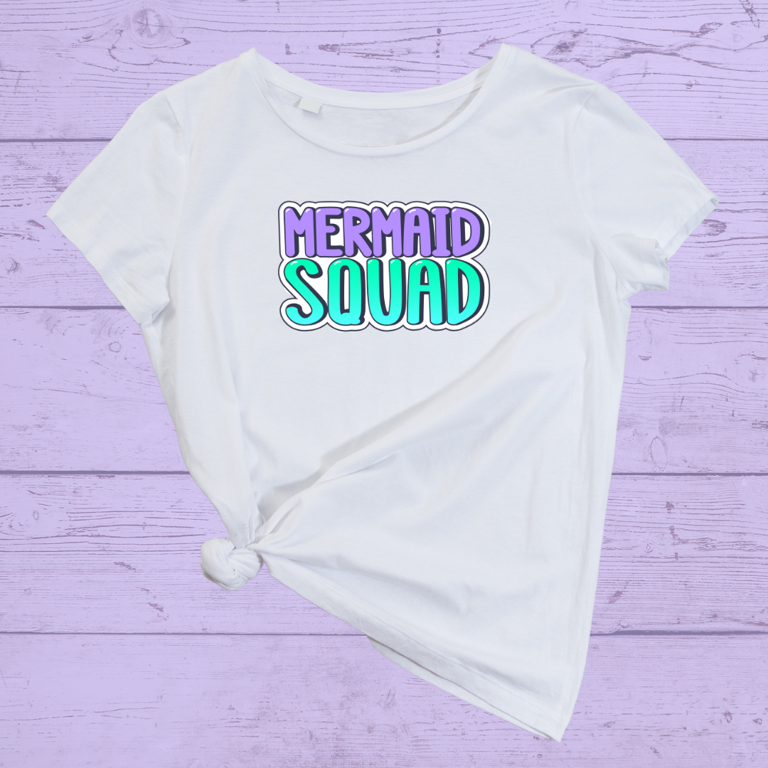 Mermaid Squad DTF Full Colour Iron on T Shirt Transfers