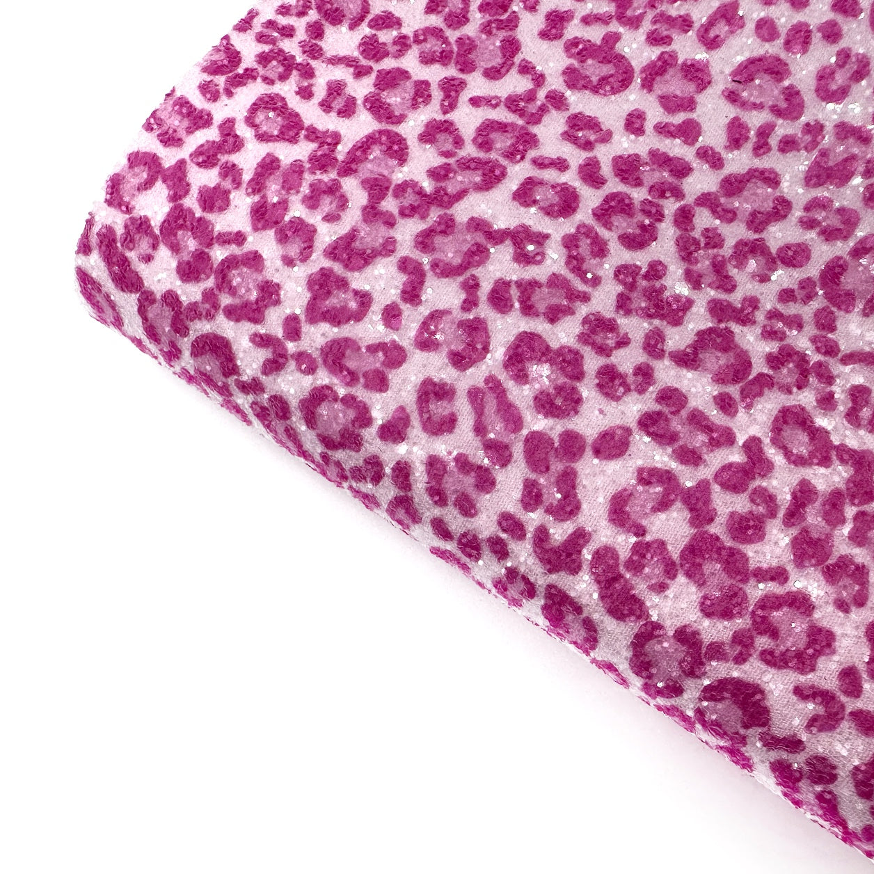 Pretty Pink Leopard Lux Premium Chunky Glitter Fabric