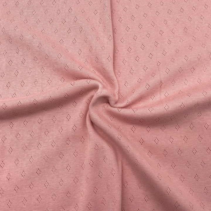 Baby Pink Knitted Pointelle Jersey Fabric