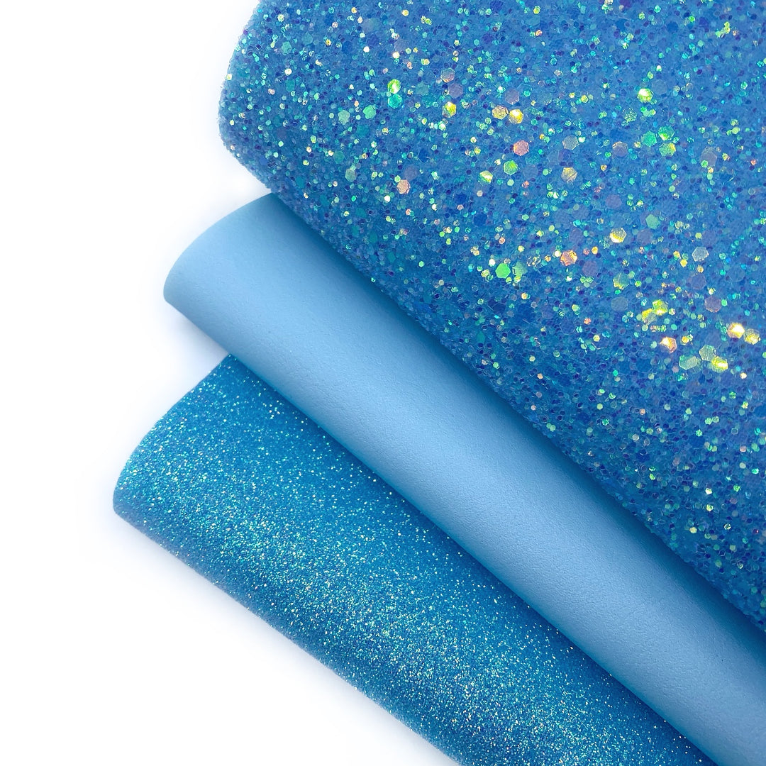 Blue Core Glitter Chunky & Fine Trio