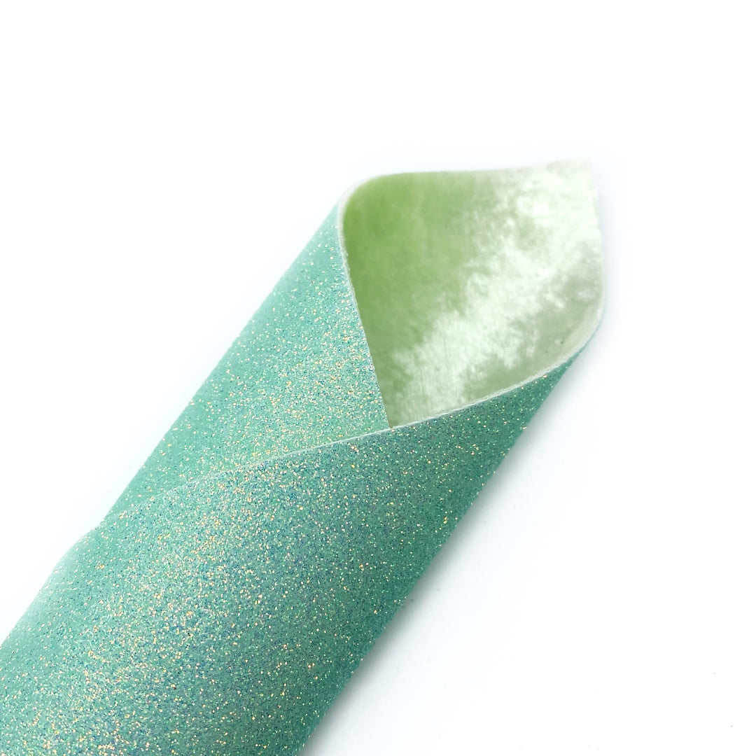 Double Sided Mint Fine Core Glitter Fabric