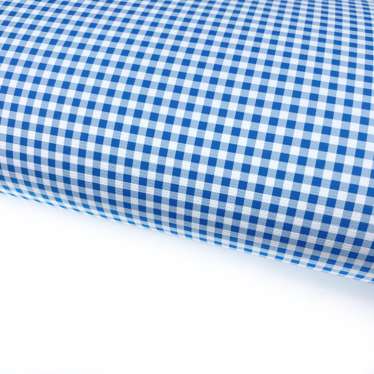 Royal Blue Gingham Lux Premium Printed Bow Fabric