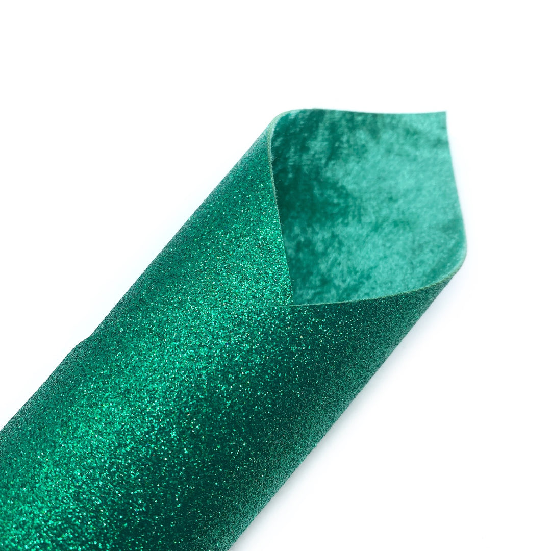 Double Sided Green Fine Core Glitter Fabric