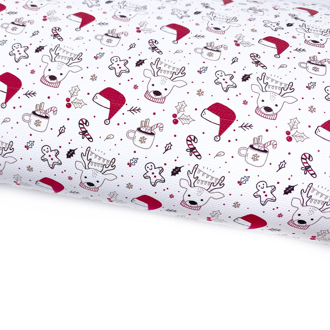 Reindeer Christmas Mix Up Lux Premium Canvas Bow Fabrics