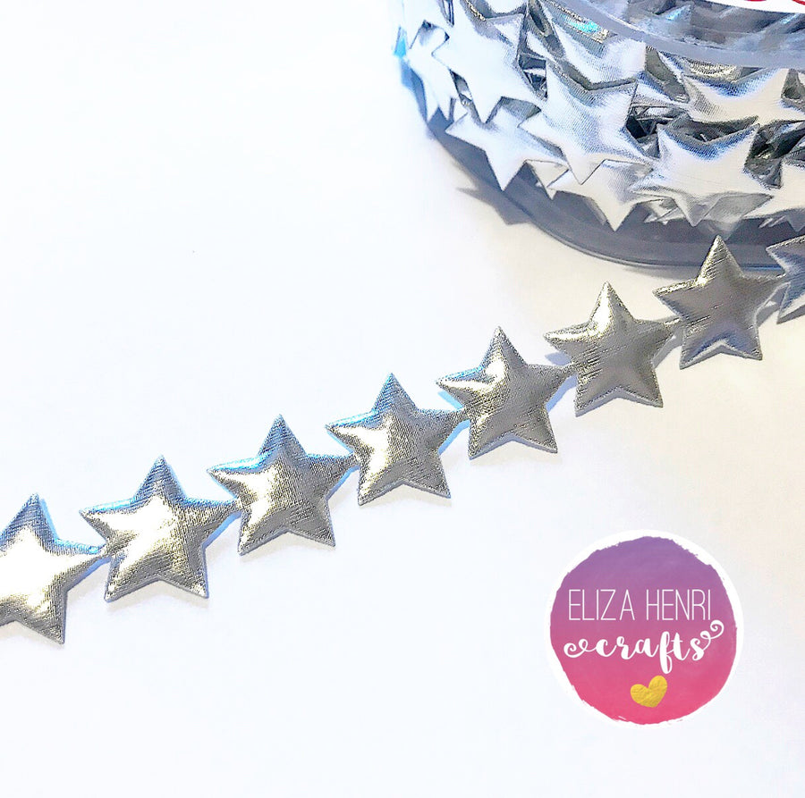 Silver 23 mm Metallic Star Cutout - Eliza Henri Craft Supply