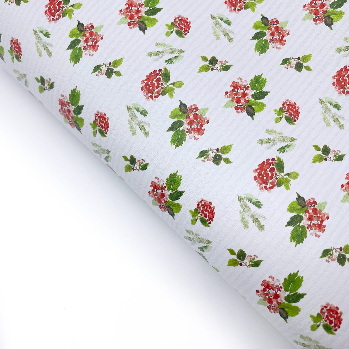 Festive Floral Stripe Premium Faux Leather Fabric Sheets