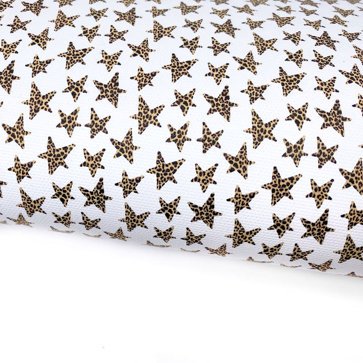 Leopard Stars Lux Premium Canvas Bow Fabrics