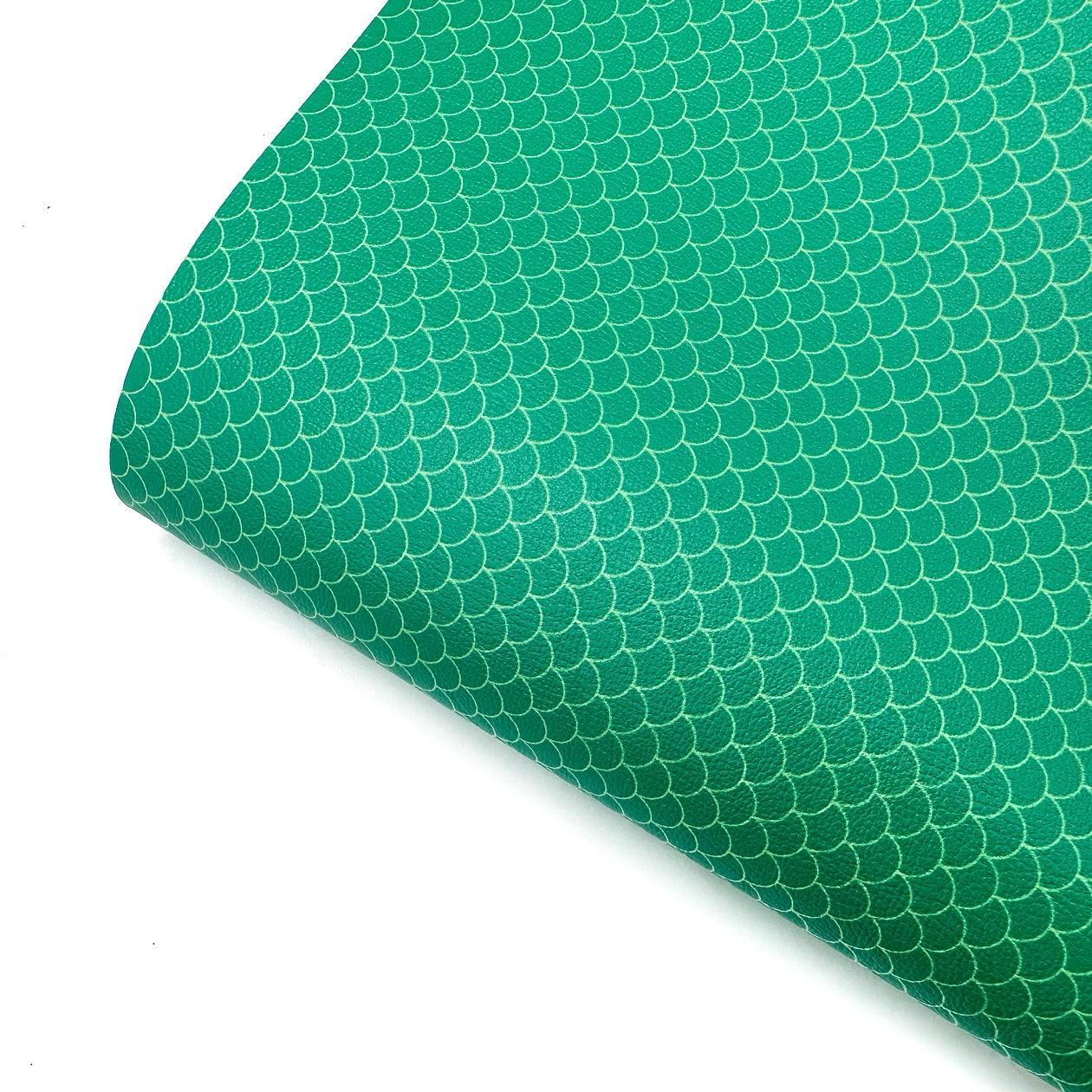 Green Mermaid Scales Premium Faux Leather Fabric Sheets