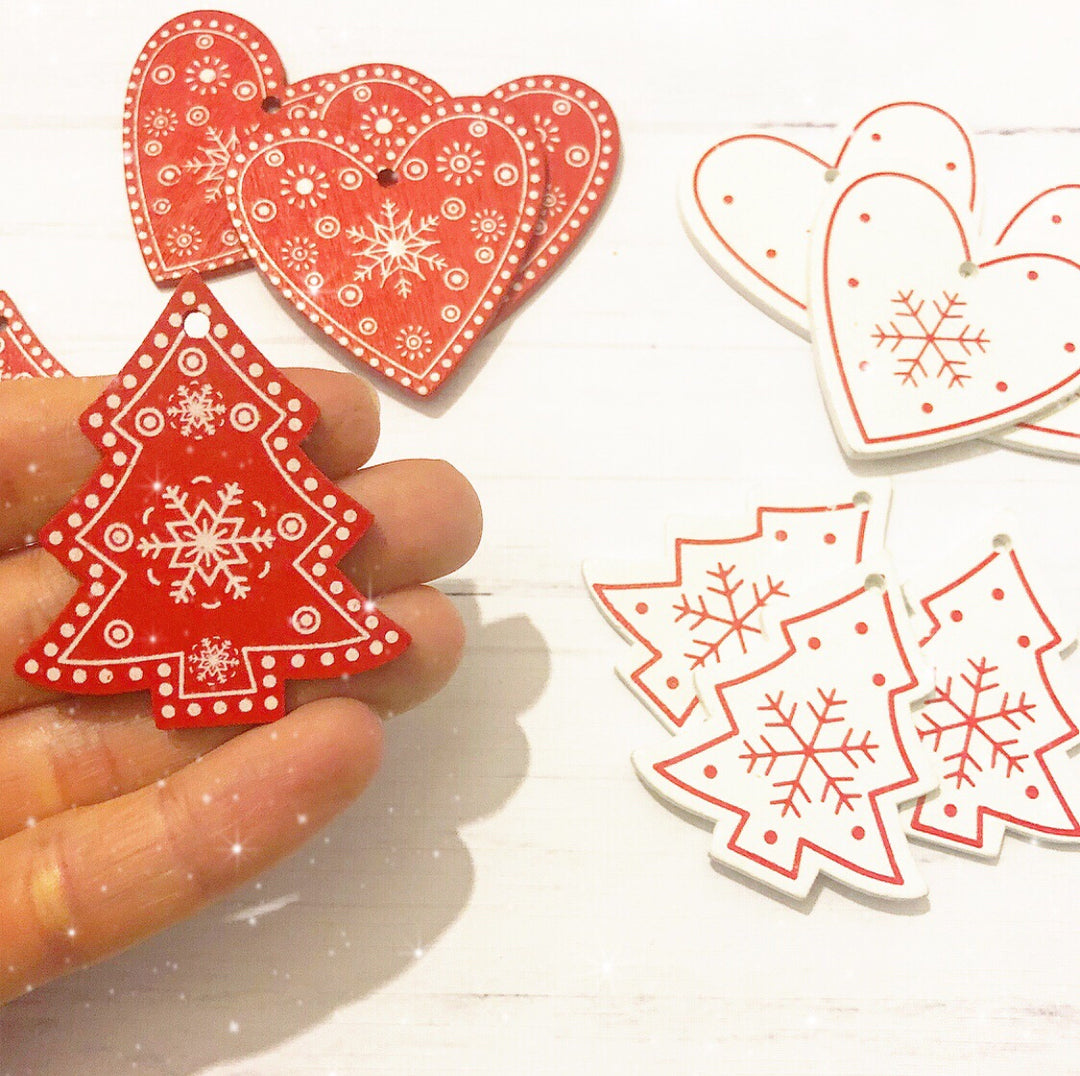 Nordic Christmas Wooden Charm Embellishments