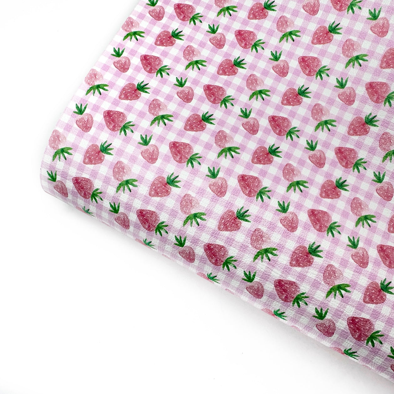 Strawberry Picnic Premium Faux Leather Fabric Sheets