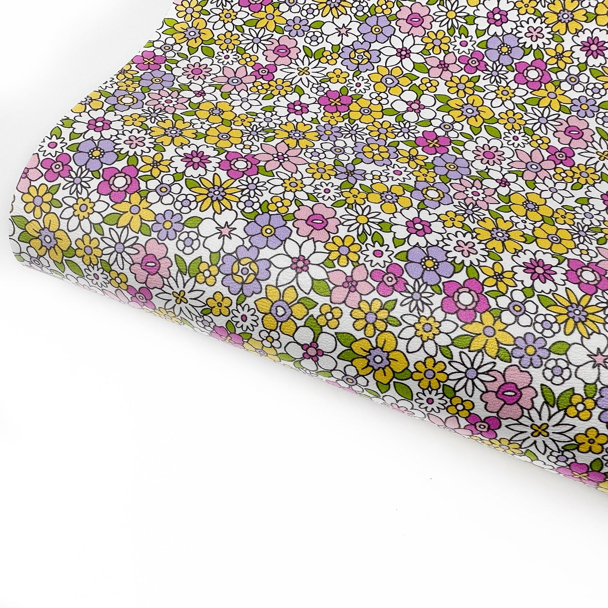 Colour Me Spring Floral Premium Faux Leather Fabric Sheets