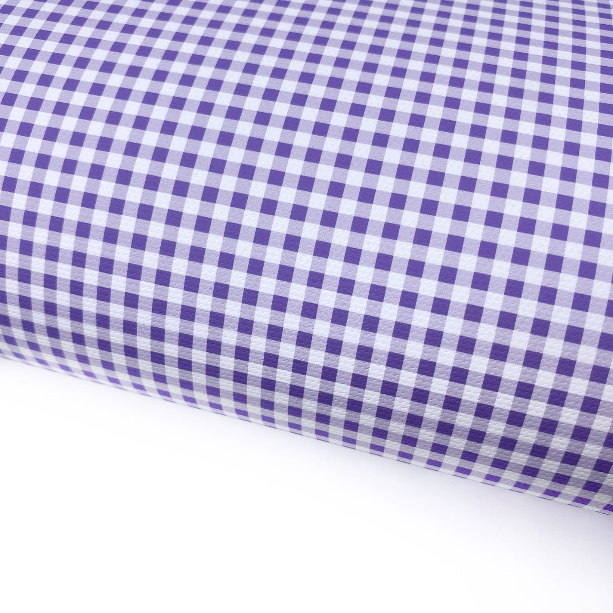 Purple Gingham Lux Premium Printed Bow Fabric