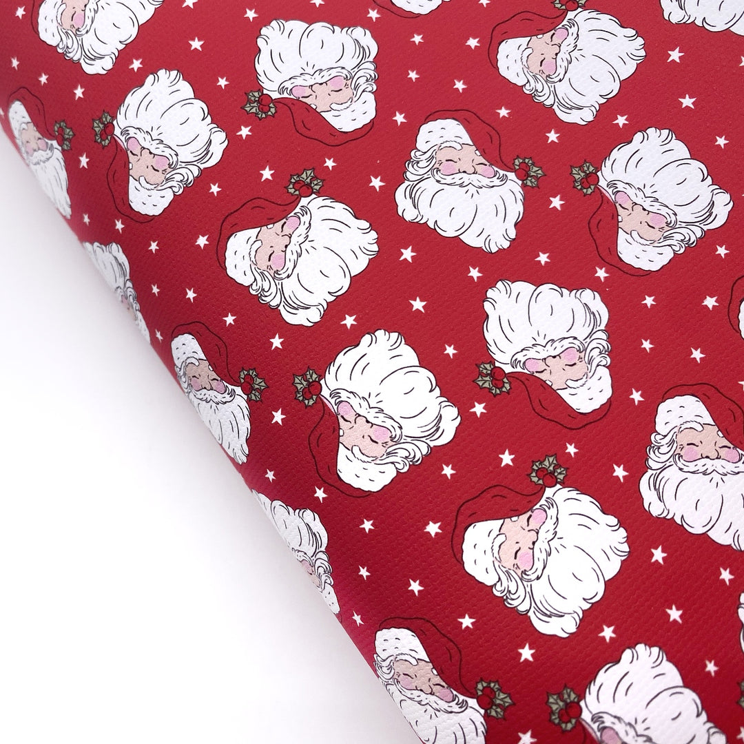 Red Boho Vintage Santa Lux Premium Canvas Bow Fabrics