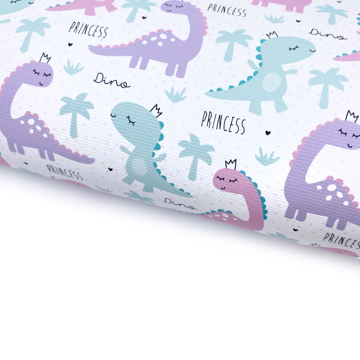 Dino Princess Larger Print Lux Premium Canvas Bow Fabrics