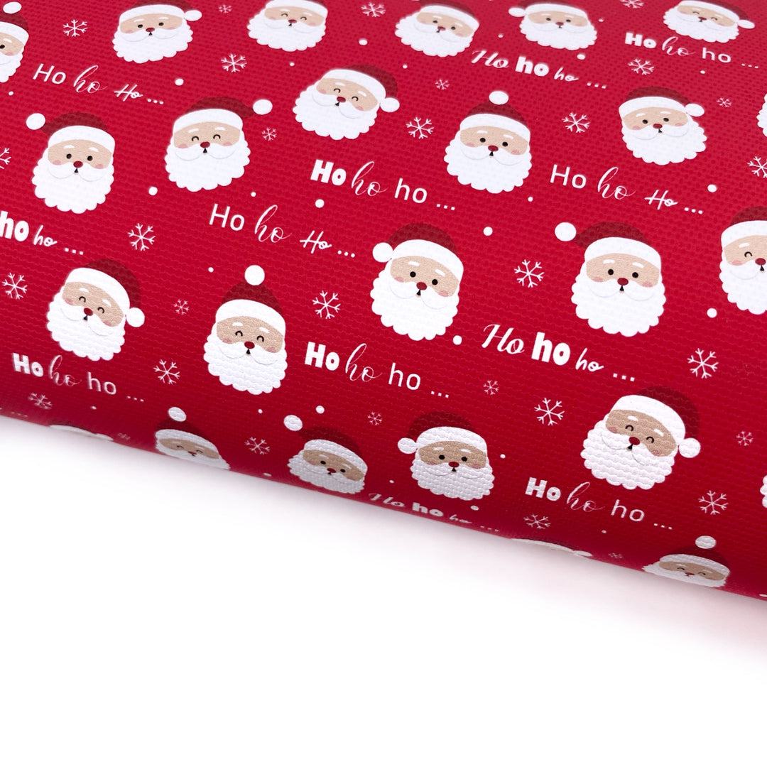 Ho, Ho, Ho Santa Lux Premium Canvas Bow Fabrics