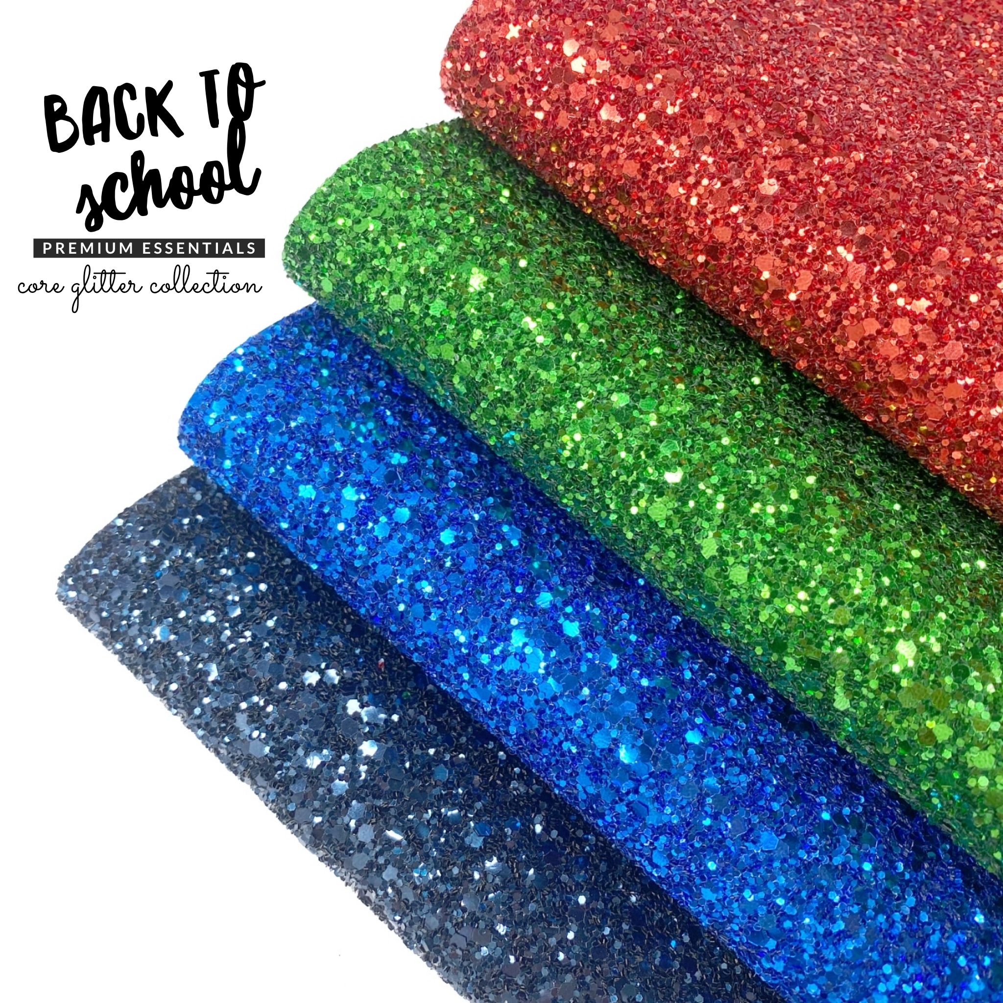 school coloured glitter fabrics