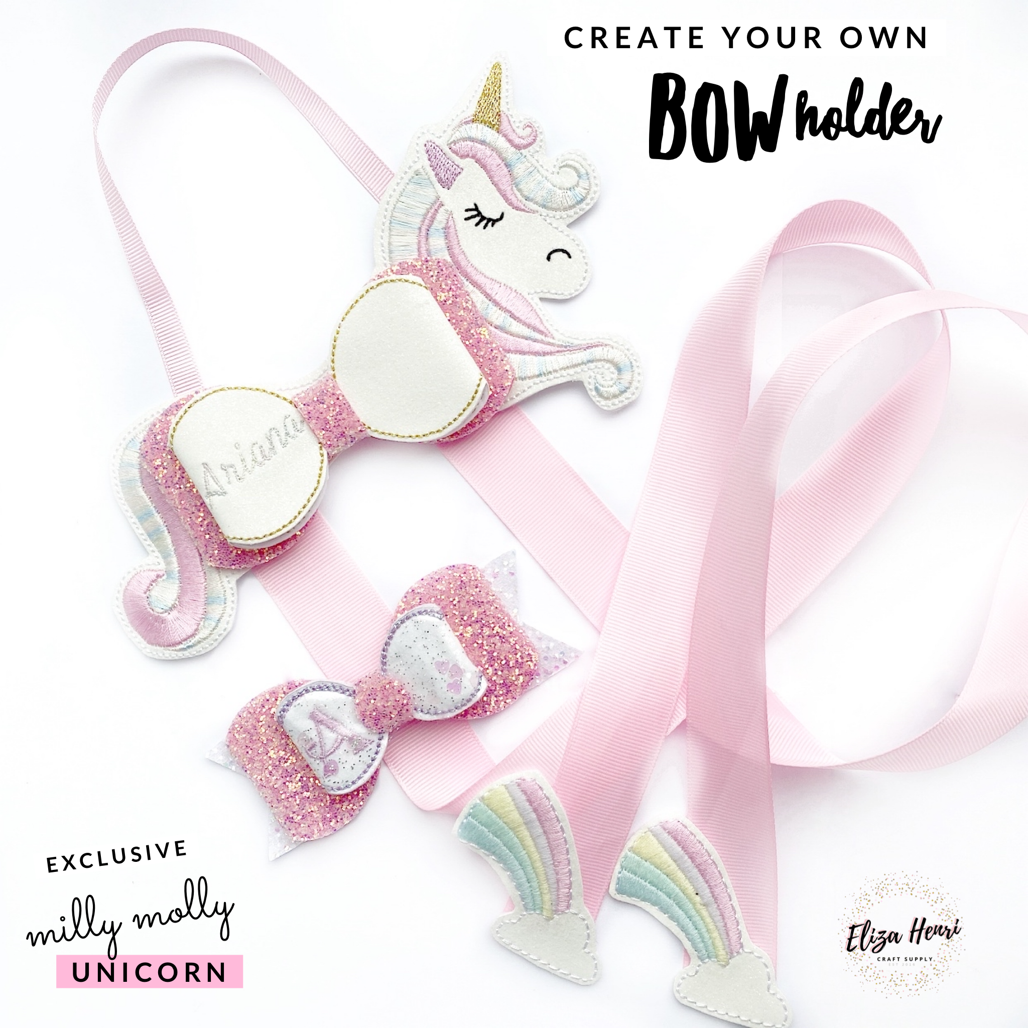 New Head & Tails Bow Holders- Milly Molly Unicorn