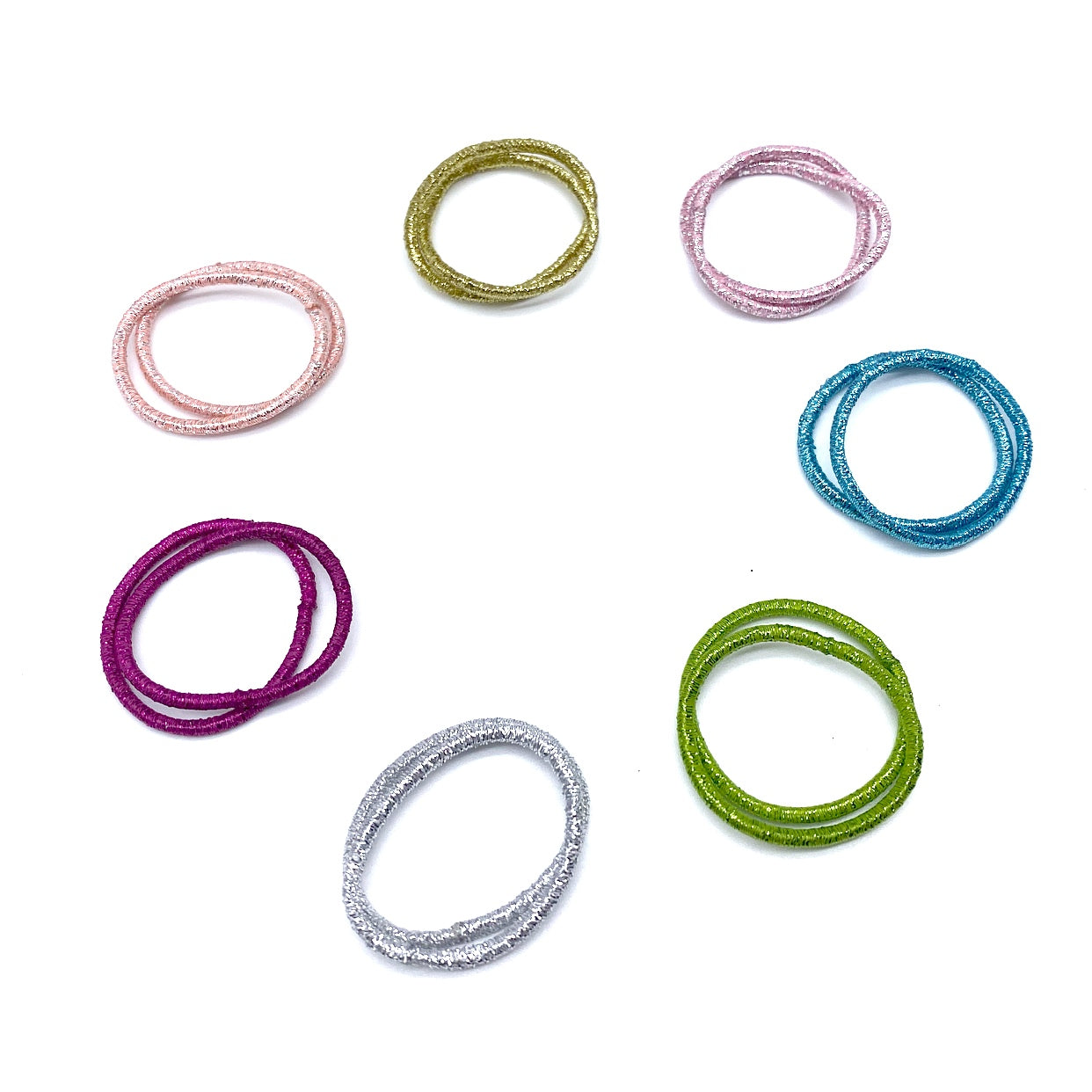 Luxury Glitter Piggies- snag free elastics- 4 pack