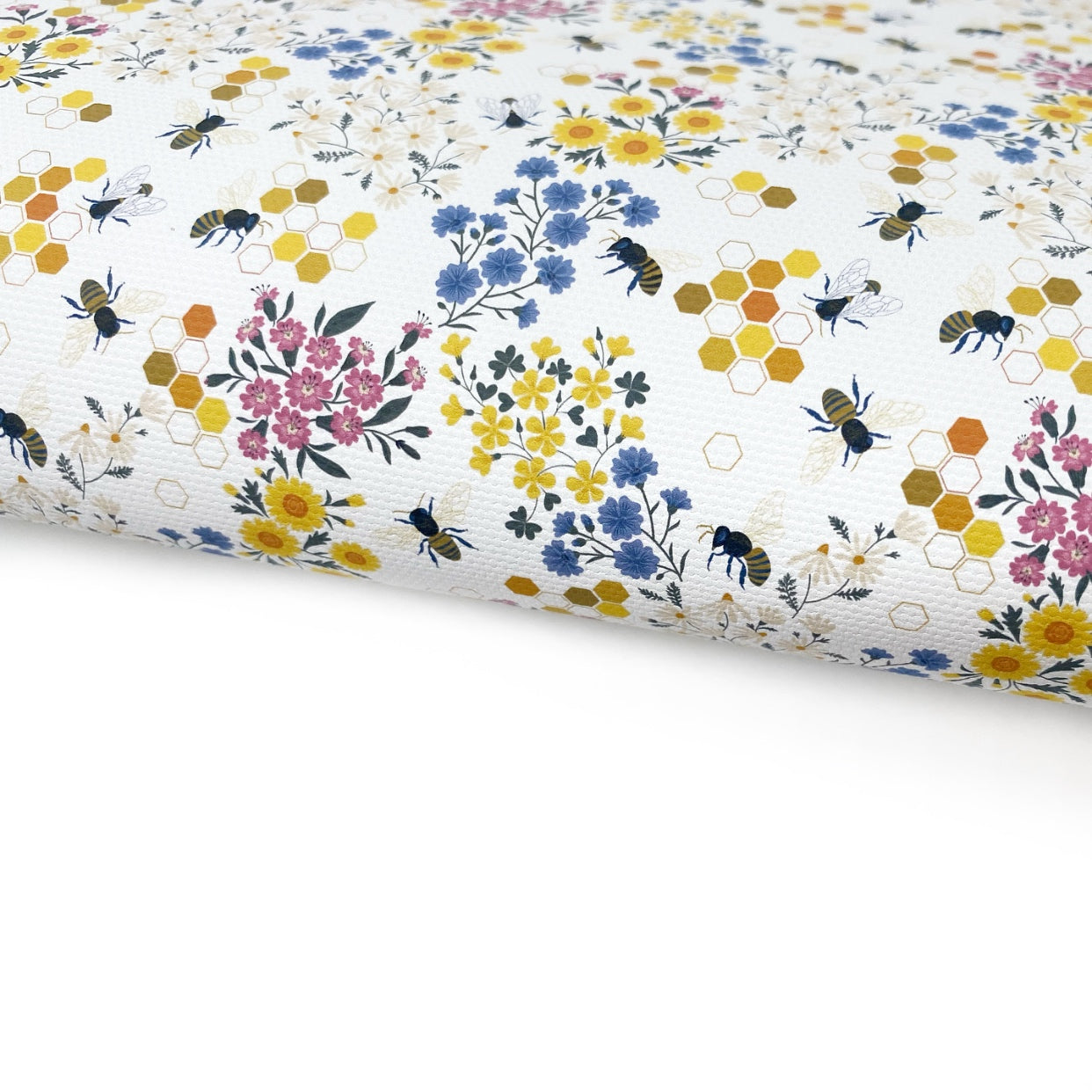 Honey Bee Blooms Lux Premium Printed Bow Fabric