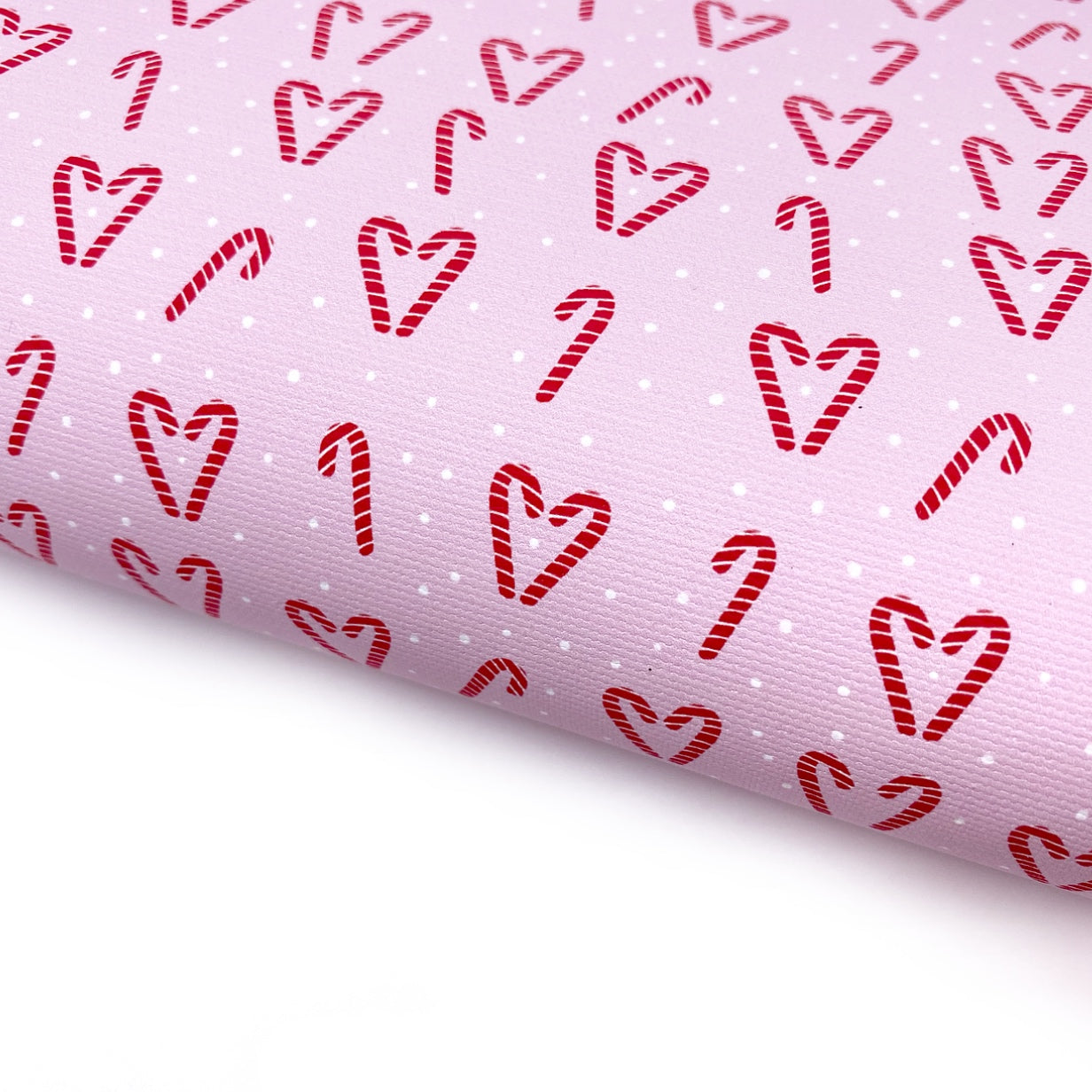 Pink Candy Cane Love Lux Premium Canvas Bow Fabrics