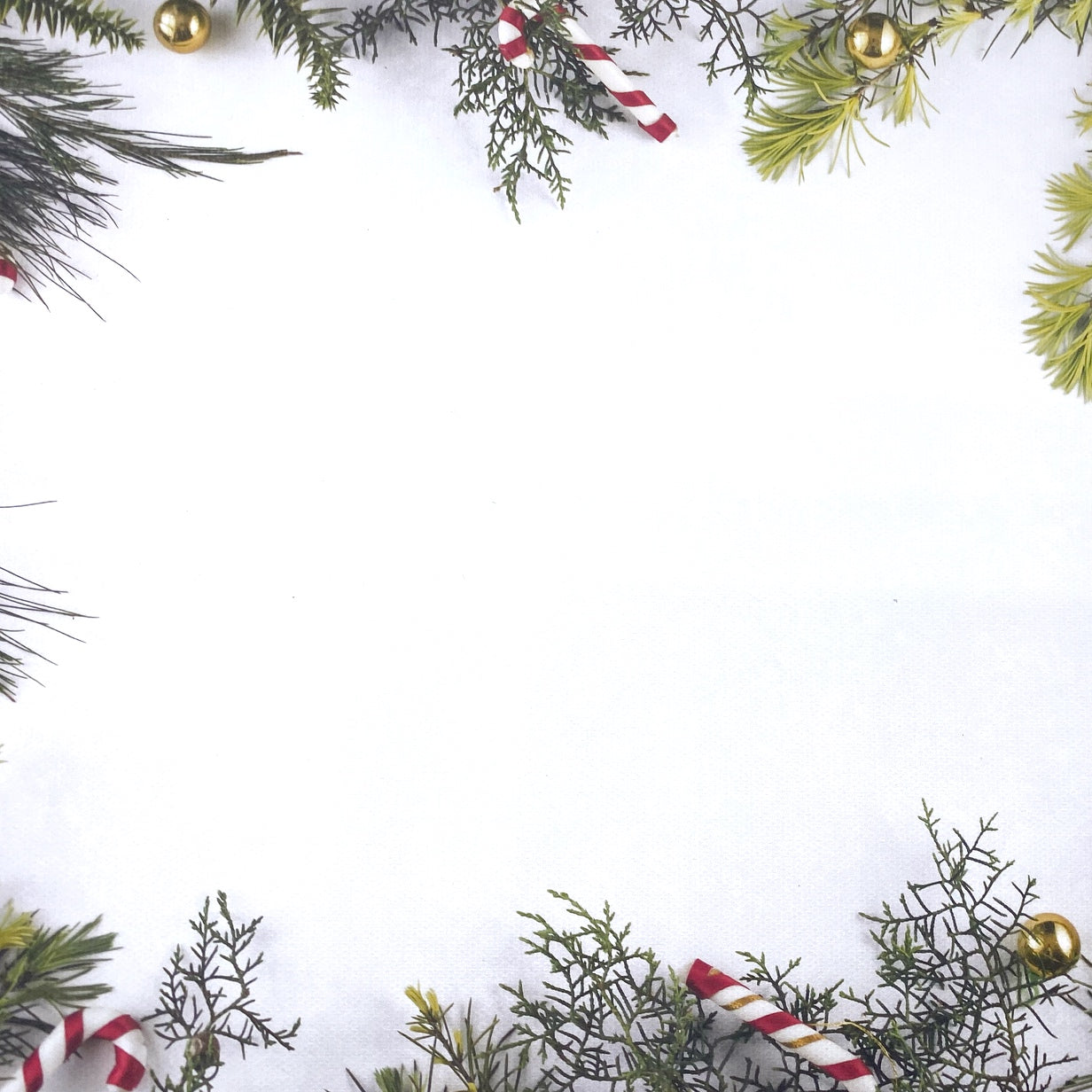Classic Christmas & Candy Canes Canvas Photography Background