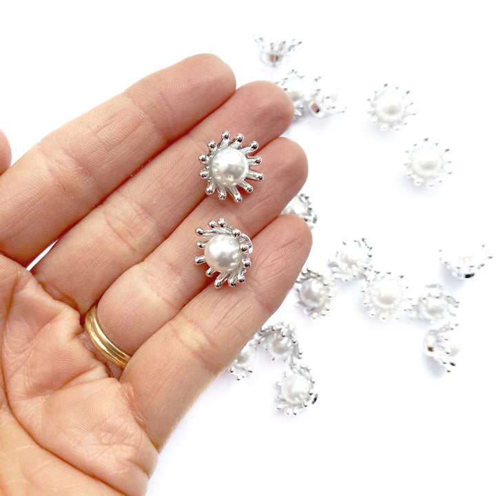 Rhinestone Flower 15mm Centre Piece- Packs of 5