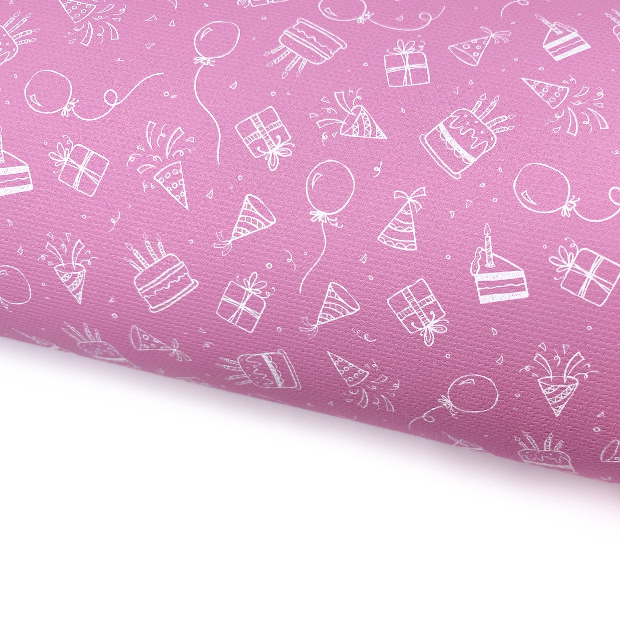 Pink Birthday Party Lux Premium Canvas Bow Fabrics