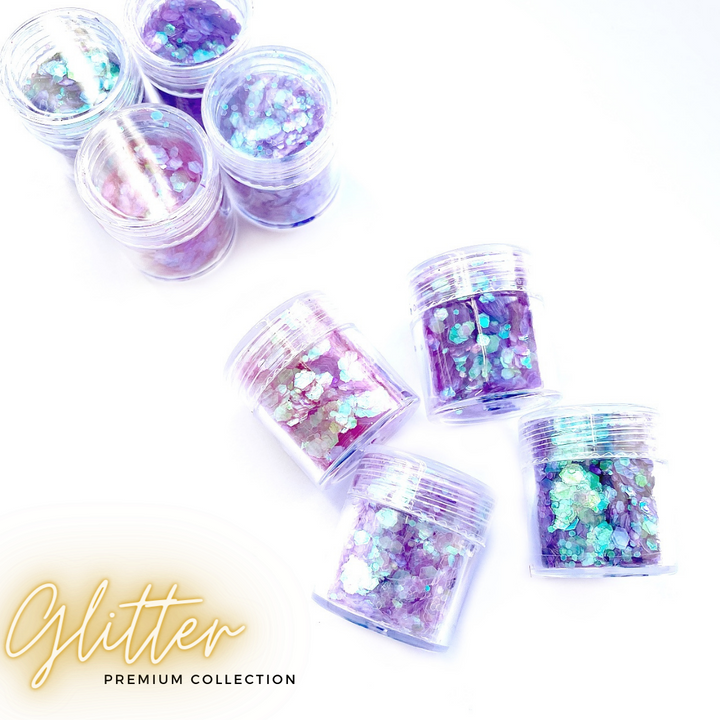 Premium Iridescent Mermazing Hexagon Glitter Powder Pots