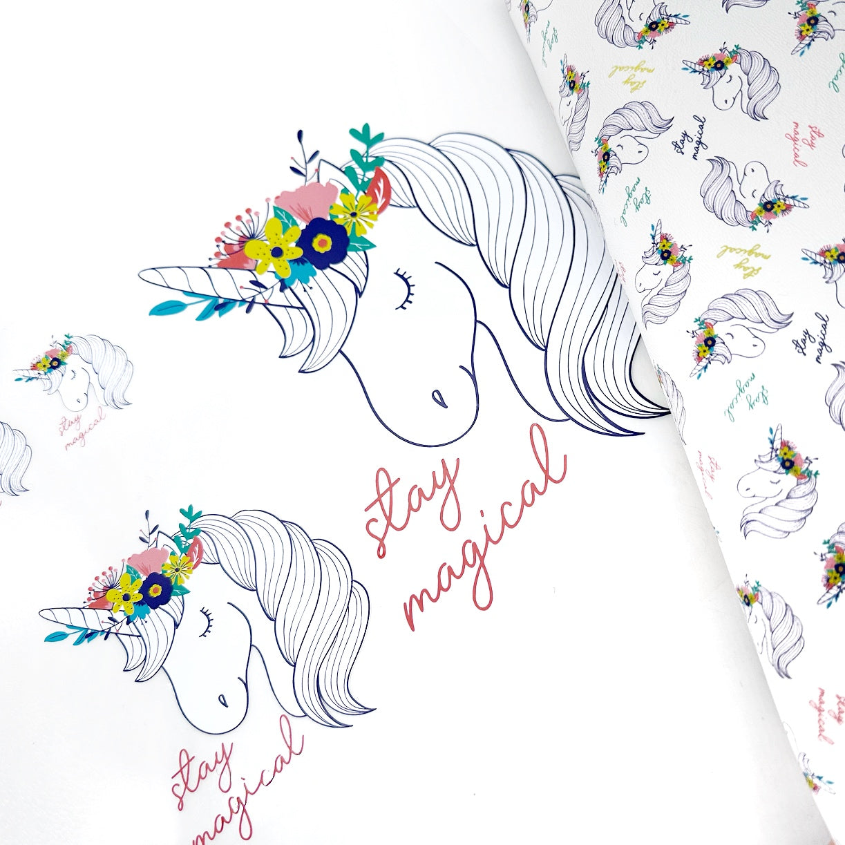 Stay Magical Unicorn DTF Iron on Bow Transfers- SET of 2- 1''
