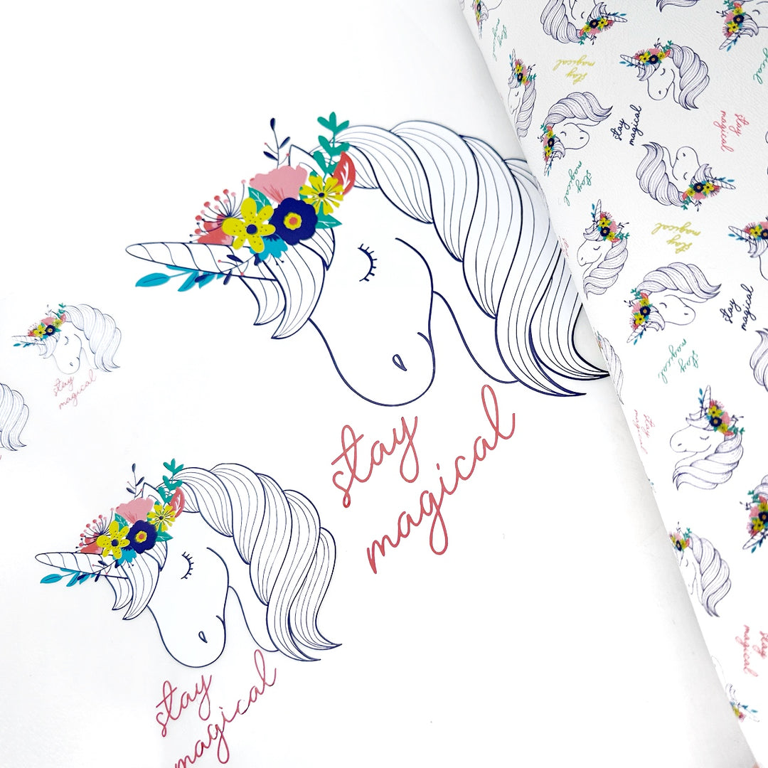 Stay Magical Unicorn DTF Iron on Bow Transfers- SET of 2- 1''