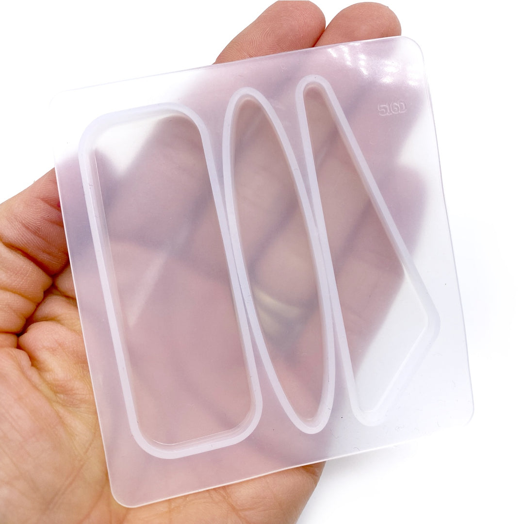 Multi Clip Trio- Rectangle, Oval & Triangular Hair Clip Mould