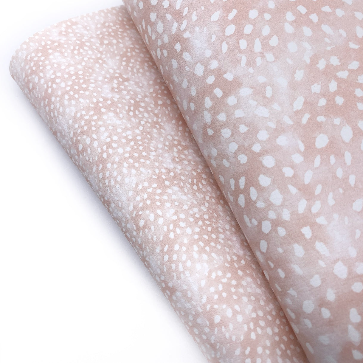 Blush Pink Freckled Fawn Premium Faux Leather Fabric Sheets