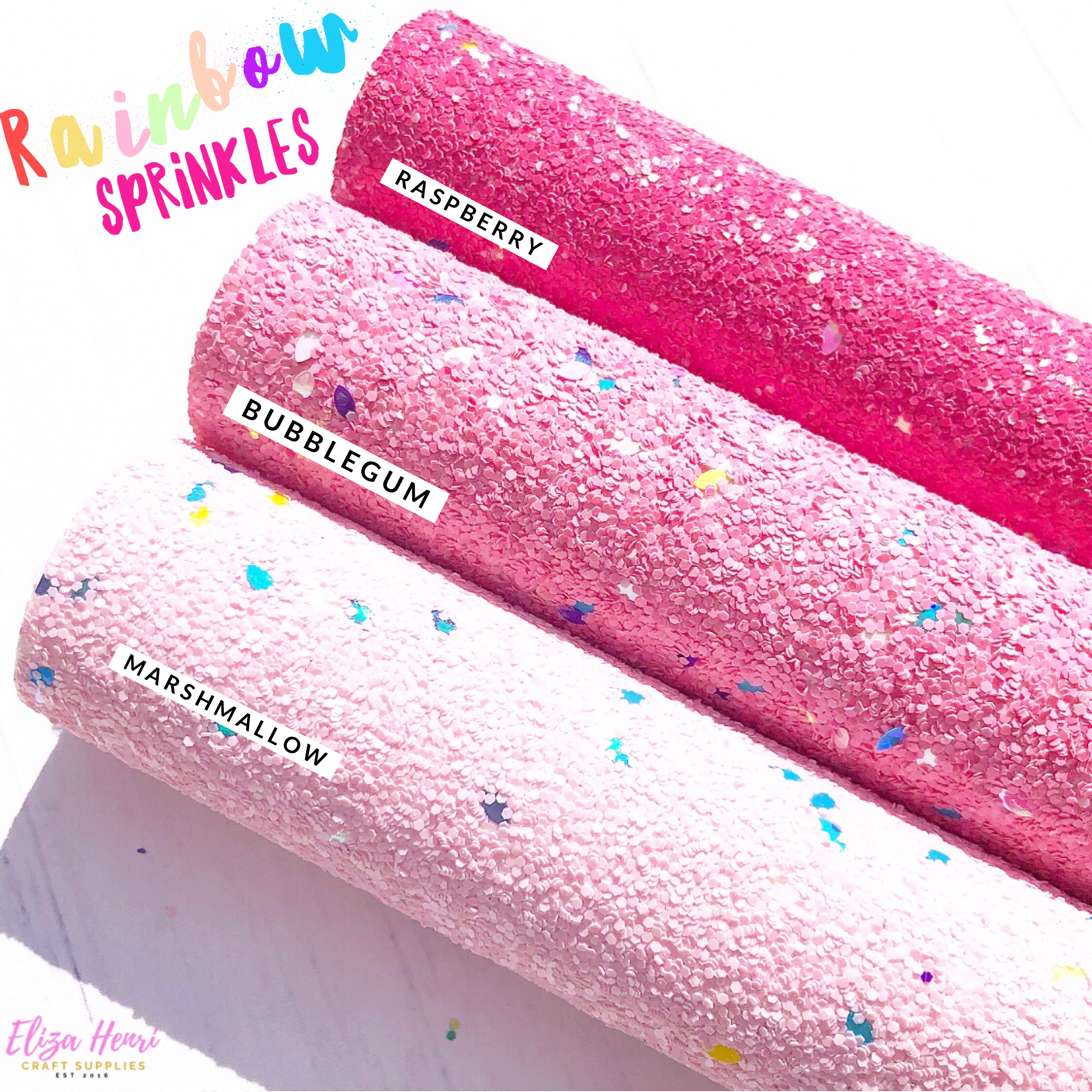 Rainbow Sprinkles Chunky Glitter Fabric